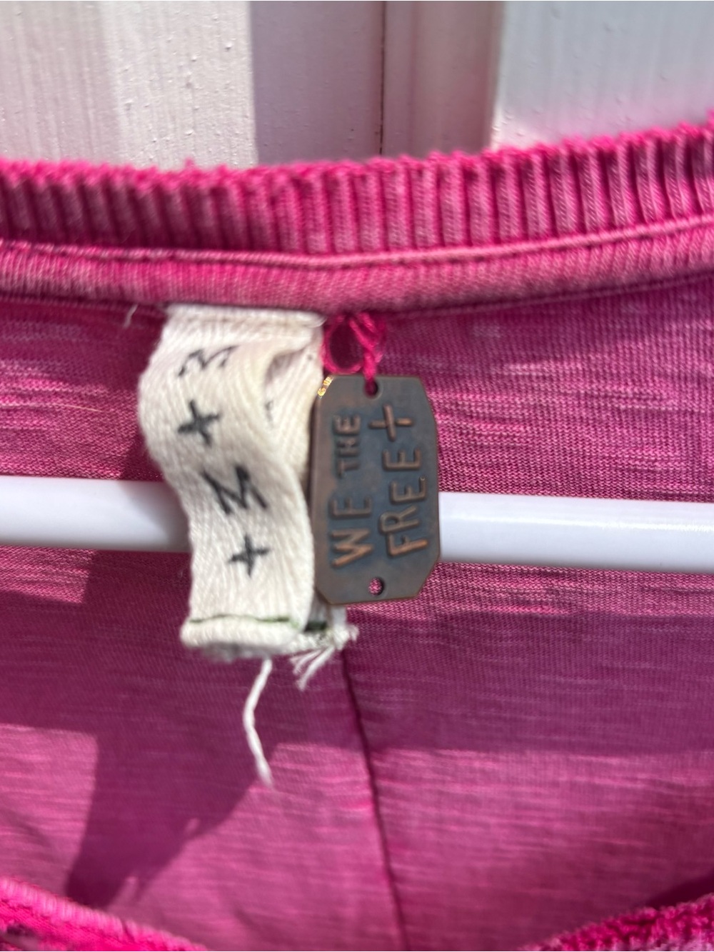 Free People Long-Sleeve Button Henley in Bright Pink - Picture 3 of 8